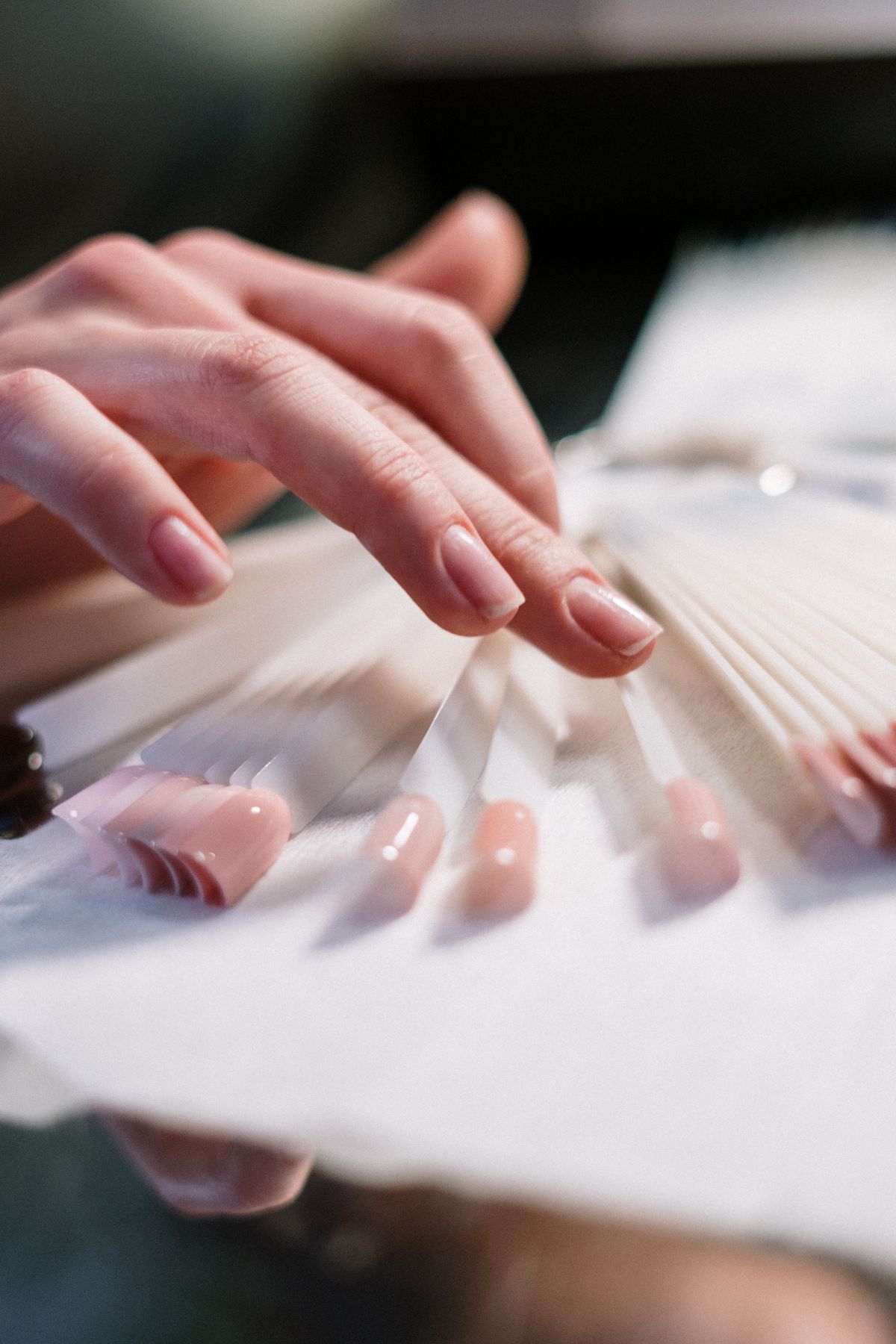 Nail color selection at a nail studio